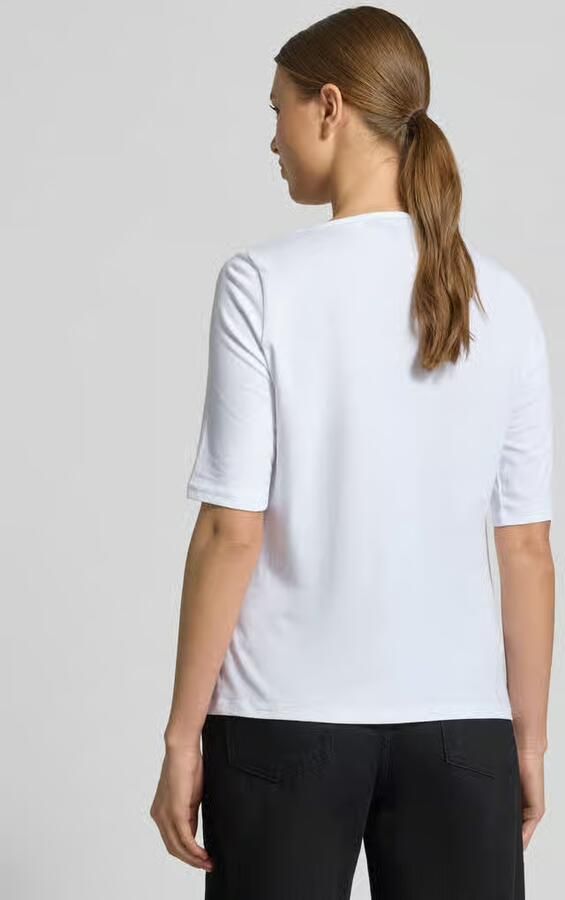 MORE & MORE Regular fit T-shirt met strass-steentjes model 'Januar'