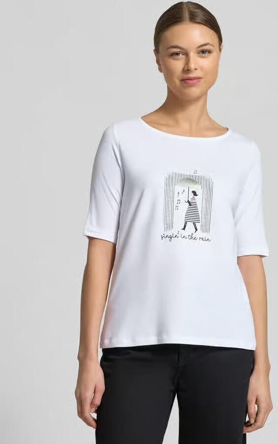MORE & MORE Regular fit T-shirt met strass-steentjes model 'Januar' - Foto 4