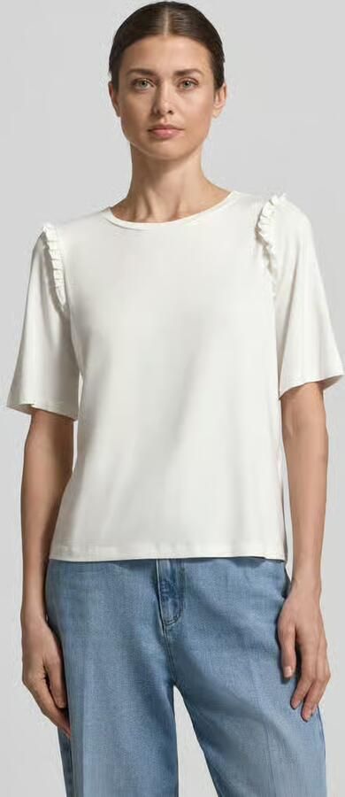 MORE & MORE regular fit T-shirt van viscosemix met ruches - Foto 3