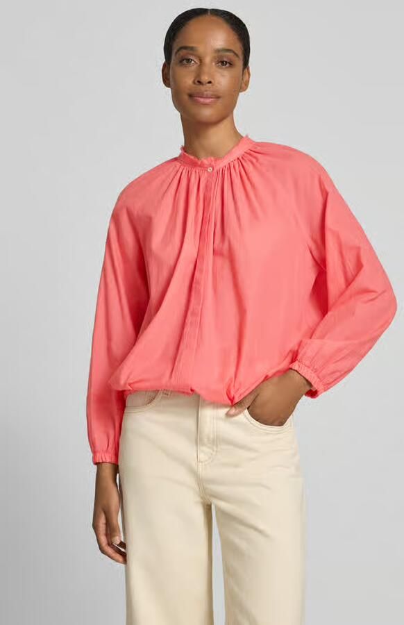 MORE & MORE Relaxed fit blouse met opstaande kraag - Foto 2