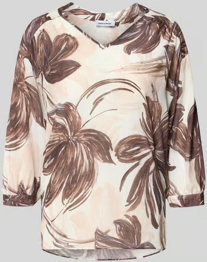 MORE & MORE relaxed fit blouse van viscosemix met bloemige all-over print