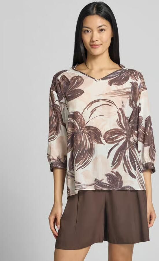 MORE & MORE relaxed fit blouse van viscosemix met bloemige all-over print - Foto 2