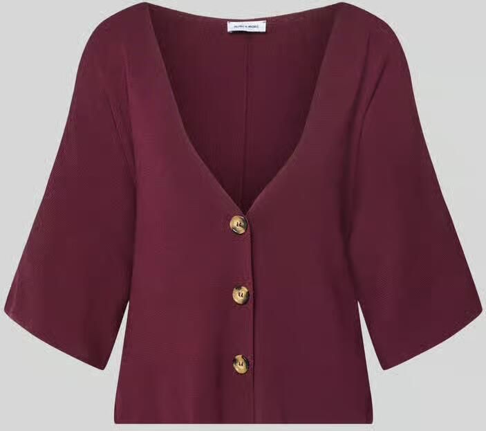 MORE & MORE relaxed fit cardigan van viscosemix in brei-look