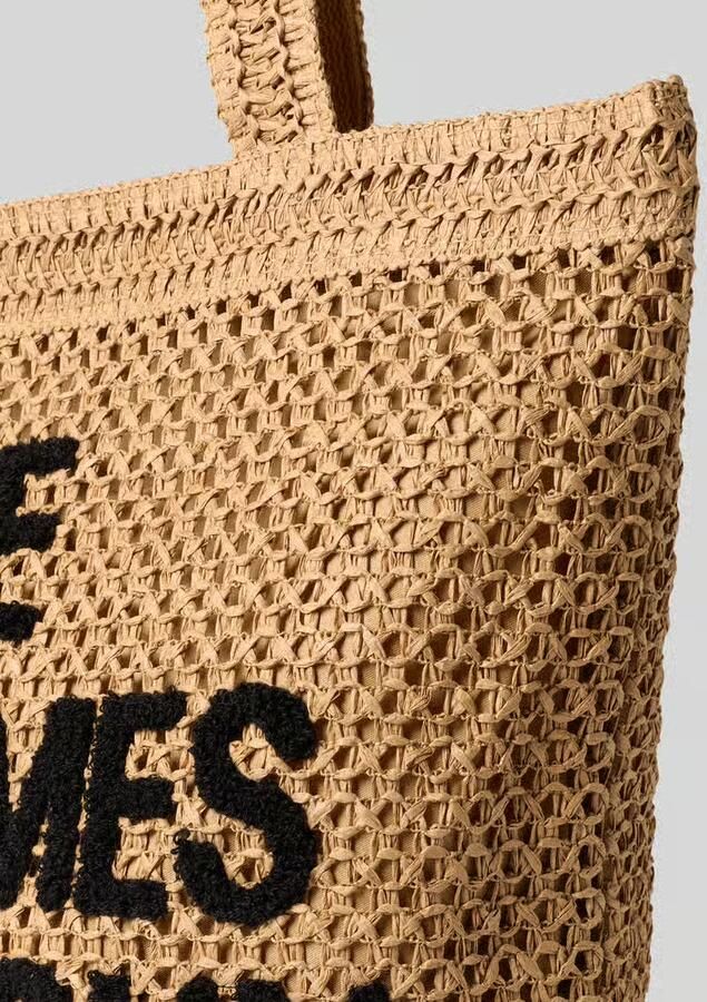 MORE & MORE Shopper met statement-opdruk en draaghengsels