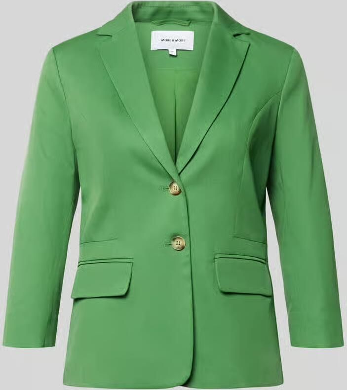 MORE & MORE slim fit blazer met 3 4-mouw