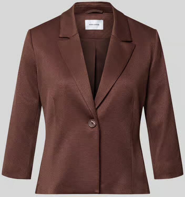 MORE & MORE slim fit blazer met reverskraag en 3 4-mouw