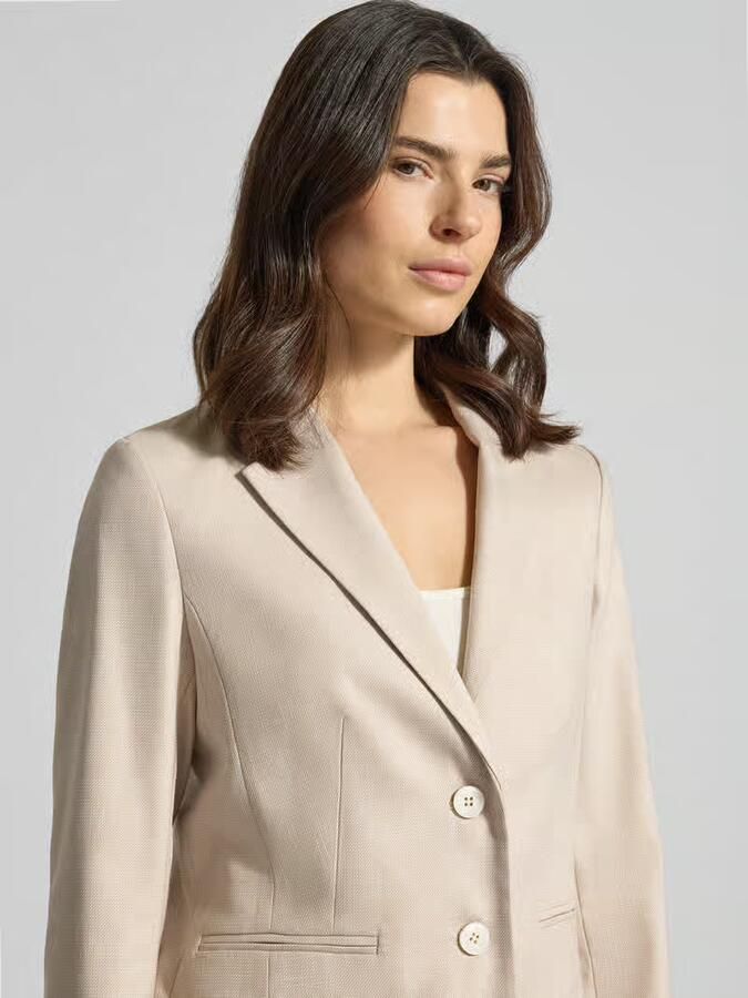 MORE & MORE Slim fit blazer met reverskraag en paspelzakken
