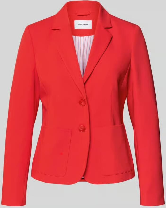 MORE & MORE slim fit blazer met reverskraag