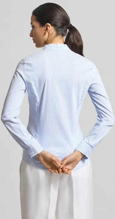 MORE & MORE Slim fit blouse met opstaande kraag en V-hals - Foto 2