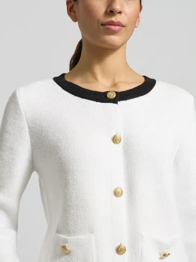 MORE & MORE Slim fit gebreid jack met wol