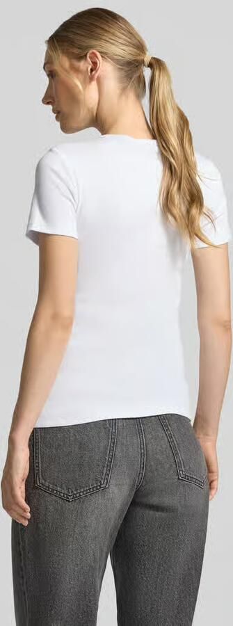 MORE & MORE Slim fit t-shirt van elastische katoenmix