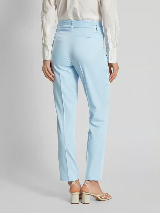 MORE & MORE Stoffen broek in effen design met riem
