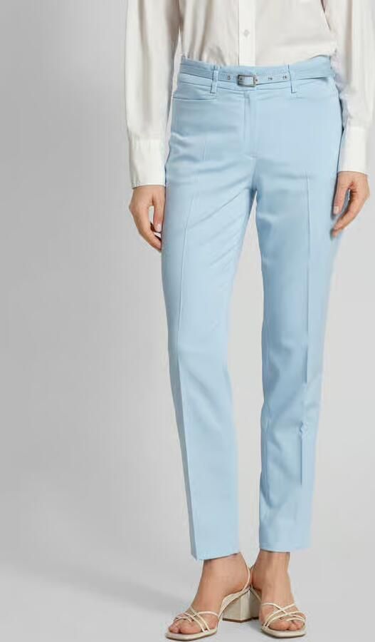 MORE & MORE Stoffen broek in effen design met riem - Foto 2