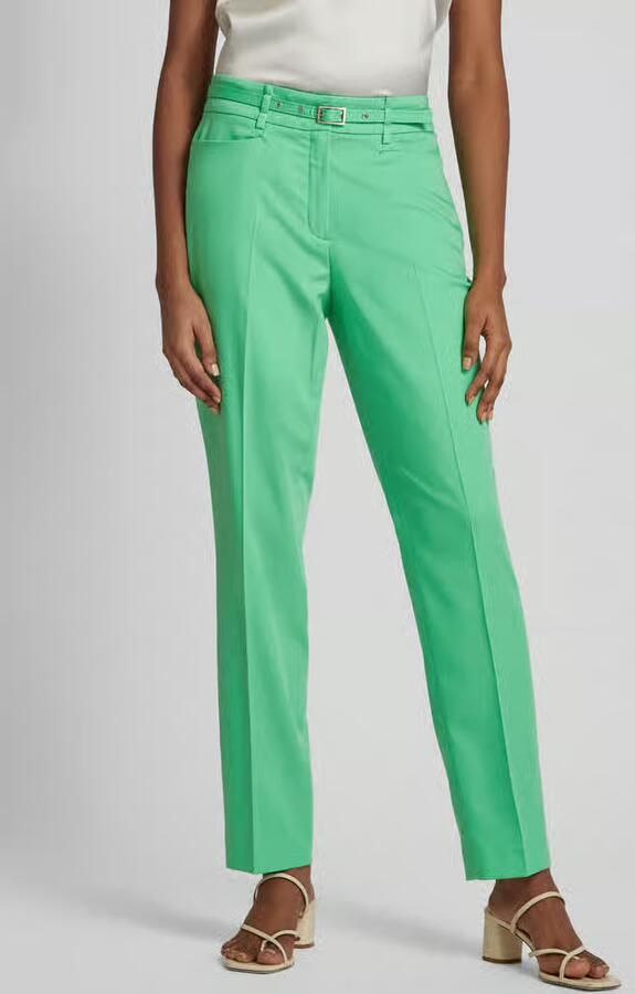 MORE & MORE Stoffen broek in effen design met riem - Foto 2