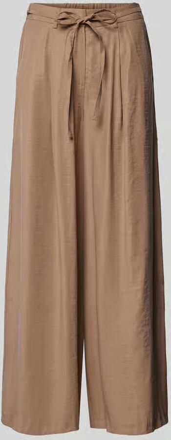 MORE & MORE Stoffen broek met elastische band en strikceintuur
