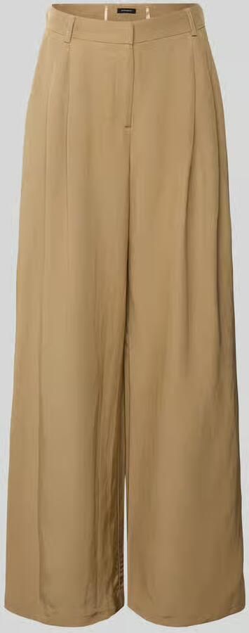 MORE & MORE Stoffen broek van een mix van viscose en linnen met plooien