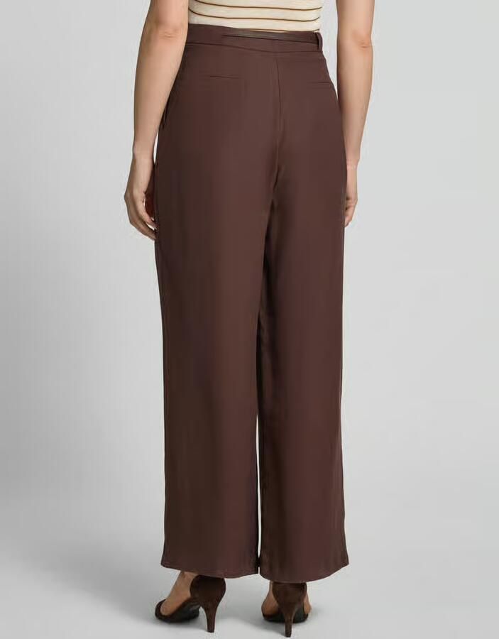 MORE & MORE Stoffen broek van modalmix met riem