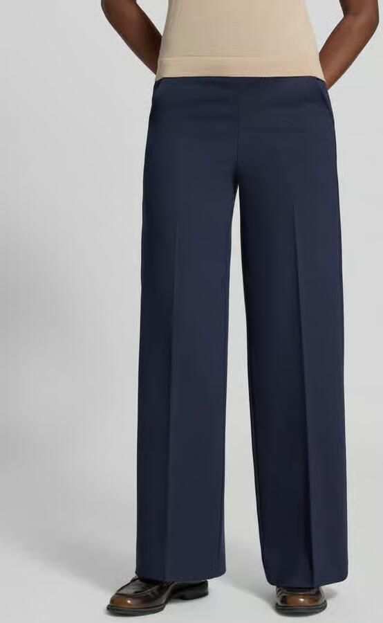 MORE & MORE Straight fit broek van viscosemix met persplooien - Foto 2