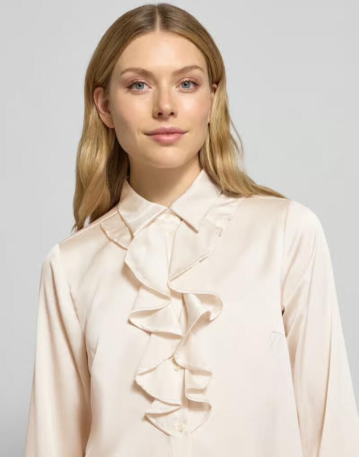 MORE & MORE Strikblouse met Overhemdkraag