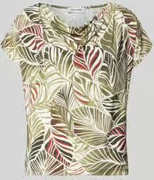 MORE & MORE T-shirt in all-over look met cascadehals