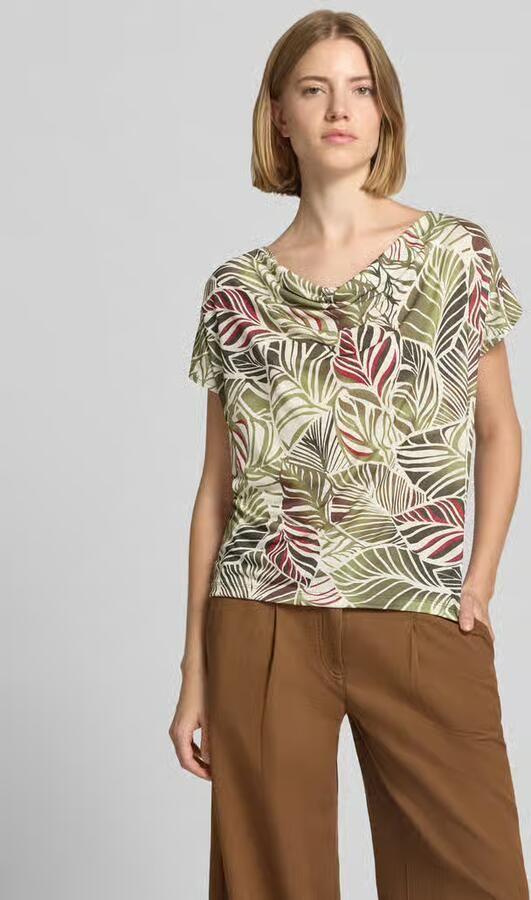 MORE & MORE T-shirt in all-over look met cascadehals - Foto 2