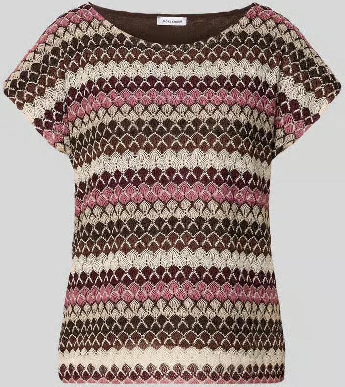 MORE & MORE T-shirt in all-over look met ronde hals