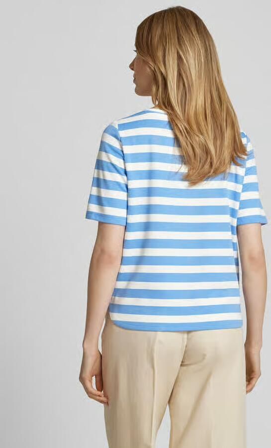 MORE & MORE T-shirt met geribde boothals