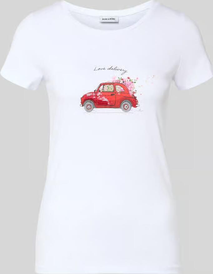 MORE & MORE T-shirt met motiefprint en pailletten - Foto 2