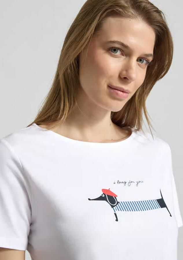 MORE & MORE T-shirt met motiefprint en ronde hals