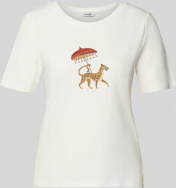 MORE & MORE T-shirt met motiefprint en ronde hals