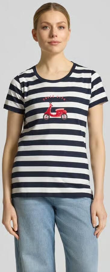 MORE & MORE T-shirt met motiefprint en ronde hals - Foto 4