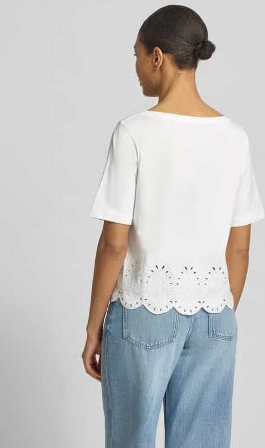 MORE & MORE T-shirt met ronde hals en opengewerkte borduursels - Foto 2