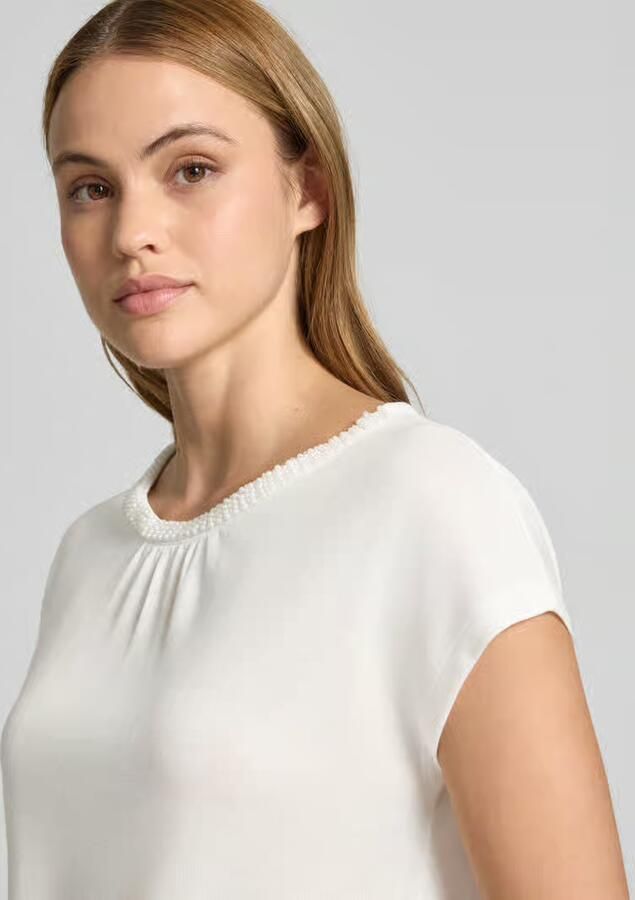 MORE & MORE T-shirt met ronde hals en sierkralen