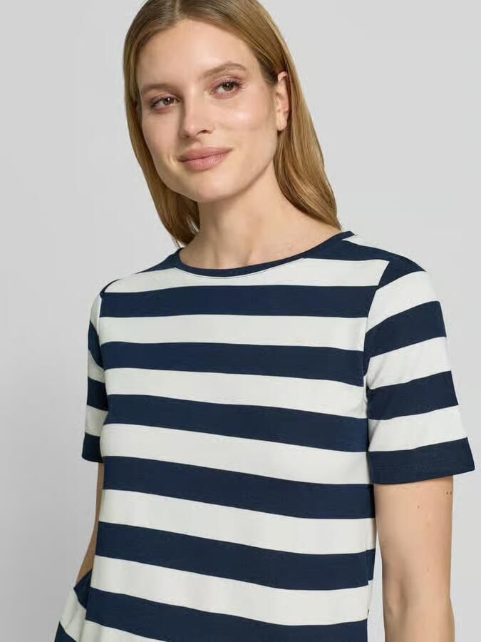 MORE & MORE T-shirt met viscose en ronde hals