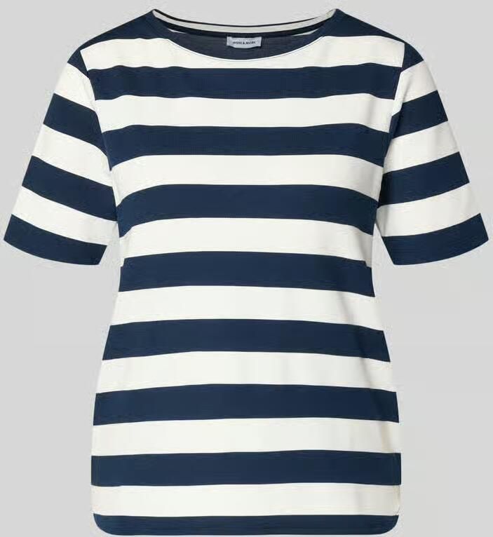 MORE & MORE T-shirt met viscose en ronde hals - Foto 2