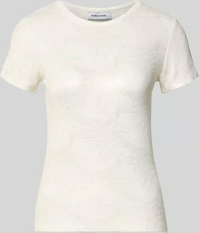 MORE & MORE T-shirt van mix van viscose en elastaan in all-over look