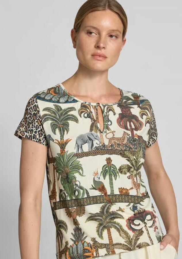 MORE & MORE T-shirt van mix van viscose en elastaan met druppelvormige hals - Foto 2