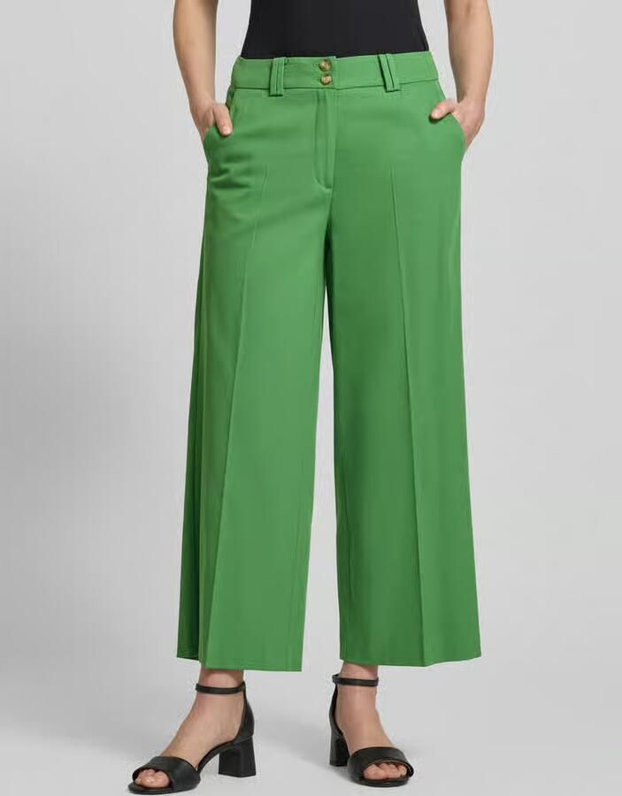 MORE & MORE Wide leg broek van viscosemix met persplooien - Foto 2