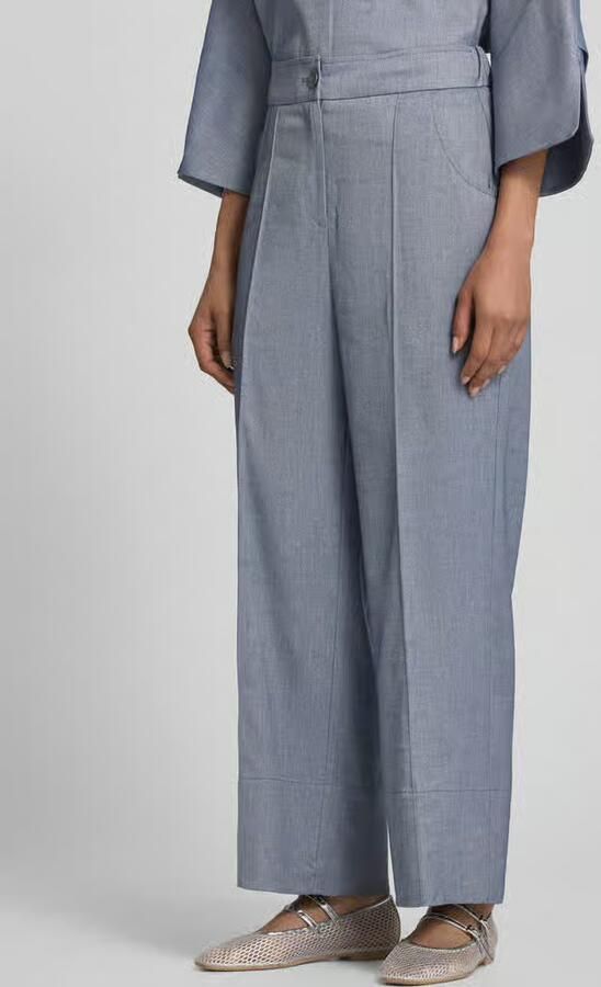 More Broek van viscosemix met persplooien - Foto 3