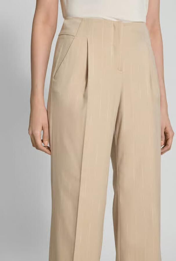 More Wide leg stoffen broek met persplooien
