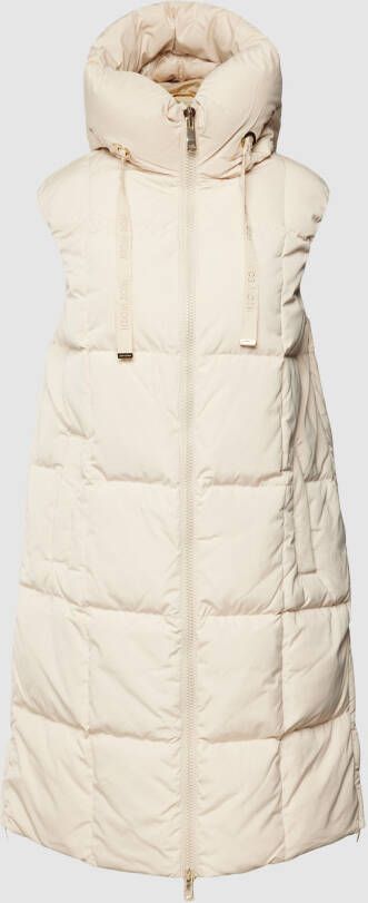 MOS MOSH Geruite Gewatteerde Damesvest Beige Dames