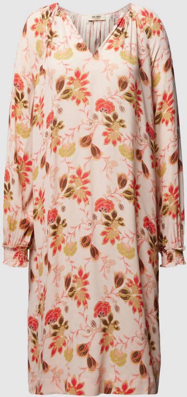 MOS MOSH Knielange jurk met all-over bloemenmotief model 'MATJANA'