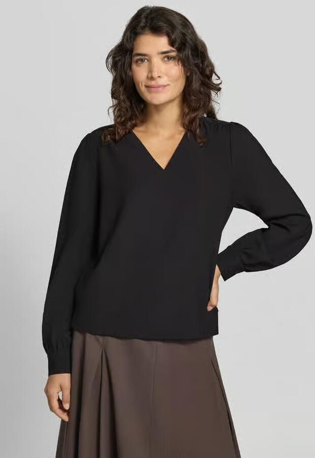 MOS MOSH blouse met lange mouwen met v-hals - Foto 2