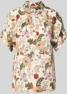 MOS MOSH Blouse van viscose met korte knoopsluiting model 'Winie Flowwi'