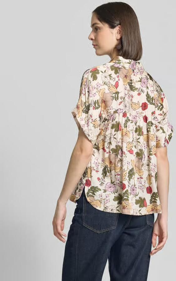MOS MOSH Blouse van viscose met korte knoopsluiting model 'Winie Flowwi' - Foto 2