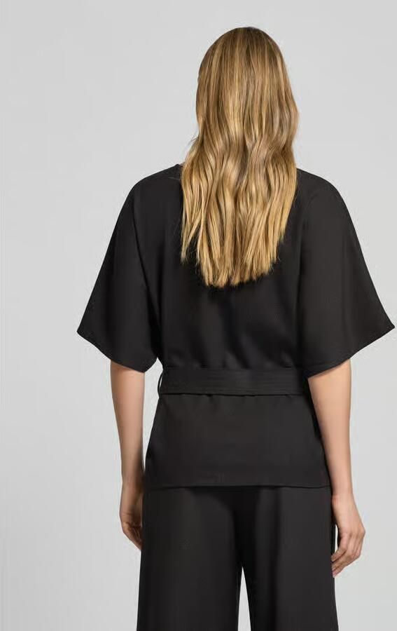 MOS MOSH Blouseshirt met strikceintuur model 'Pie Bellevue'