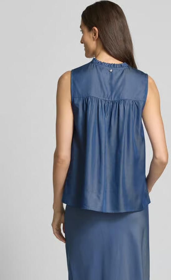MOS MOSH Blousetop van lyocell met druppelvormige hals