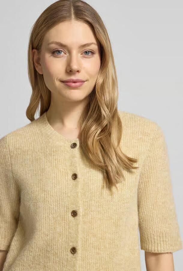 MOS MOSH Cardigan van wolmix met 1 2-mouwen model 'Thora'