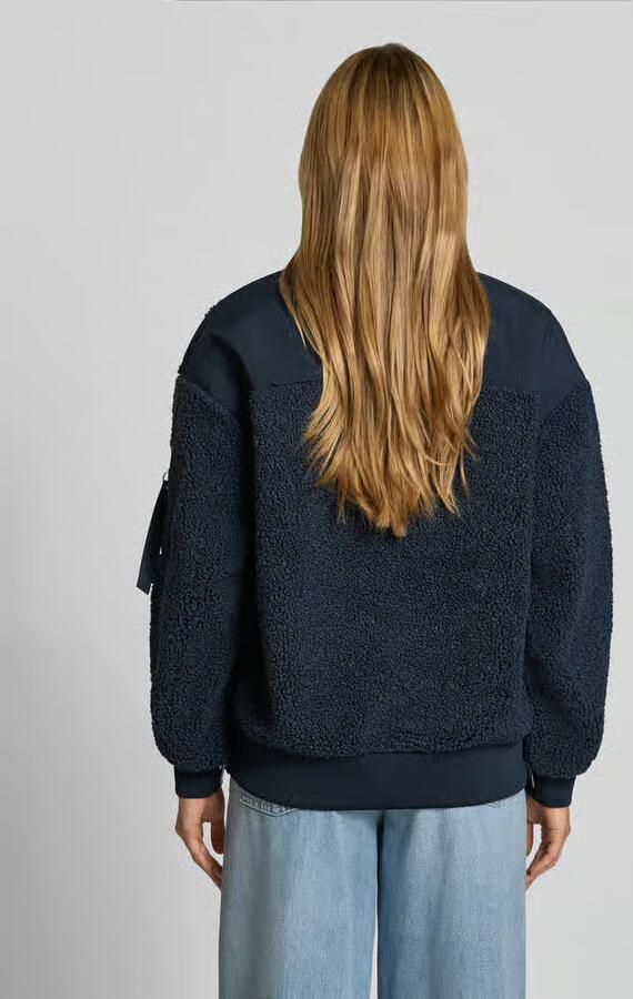 MOS MOSH Dames Jassen Mmemeline Teddy Jacket Donkerblauw - Foto 7