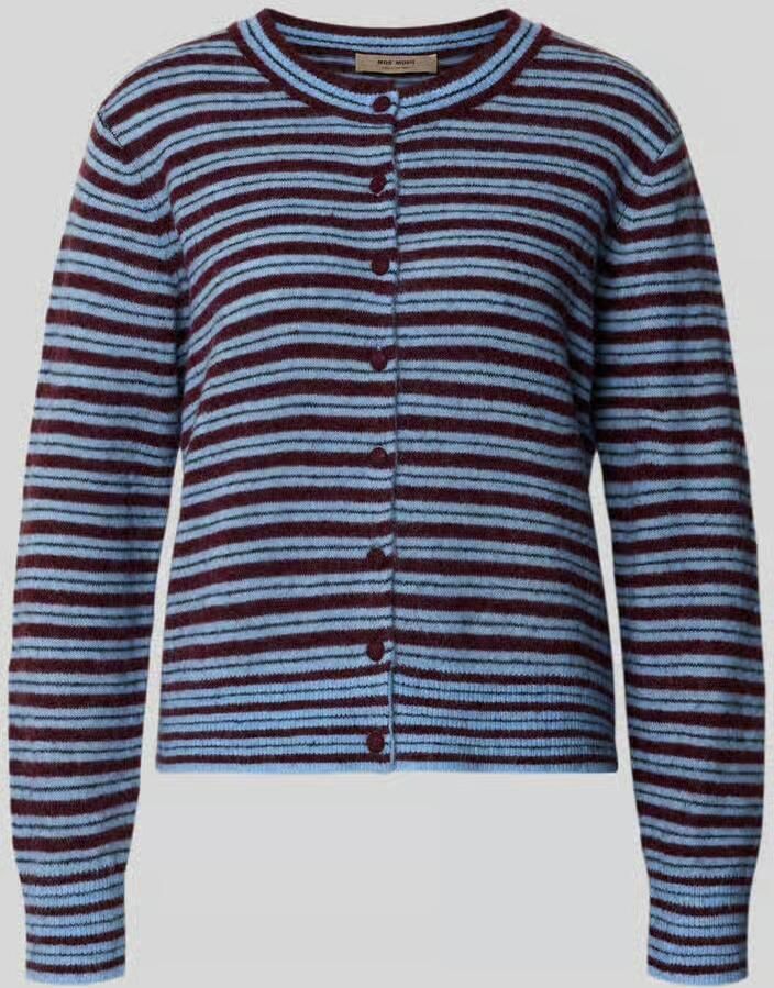 Mos Mosh gebreide gestreepte vest met wol blauw - Foto 3